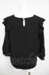 画像2: axes femme / 肩フリルお花モチーフ付きブラウス M 黒 Y-26-04-13-053-AX-TO-SZ-ZY (2)