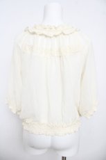 画像2: axes femme / シャーリングシフォンブルゾン M 生成り Y-26-04-13-054-AX-JA-SZ-ZY (2)