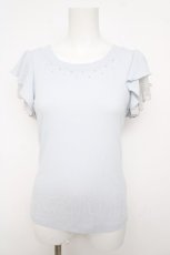 画像1: axes femme / 袖プチバラ使いトップス M サックス Y-26-04-13-057-AX-TO-SZ-ZY (1)