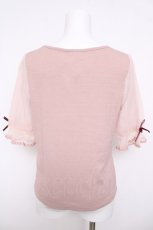 画像2: axes femme POETIQUE / フラワー刺繍カットPO M 淡ピンク Y-26-04-13-059-AX-TO-SZ-ZI (2)