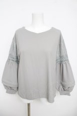画像1: axes femme / レース切替ボリューム袖プルオーバー M ミント Y-26-04-13-061-AX-TO-SZ-ZS (1)
