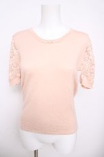 画像1: axes femme / 袖レースサマーニットプル M アワピンク Y-26-04-13-065-AX-TO-SZ-ZS (1)