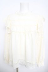 画像1: axes femme NOSTALGIE / シフォンドビーフリルブラウス M 生成り Y-26-04-13-071-AX-BL-SZ-ZS (1)