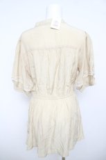 画像2: axes femme / チャイナボタン×刺繍チュニ M イエロー Y-26-04-13-072-AX-OP-SZ-ZS (2)