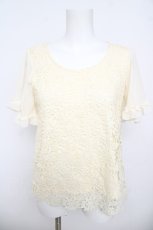 画像1: axes femme / 袖シフォンレース重ねトップス M 生成り Y-26-04-13-073-AX-TO-SZ-ZY (1)