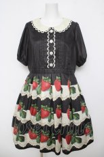 画像1: Leur Getter / Antique Lace Strawberry袖付きワンピース L ブラック Y-26-04-13-084-LU-OP-SZ-ZY (1)