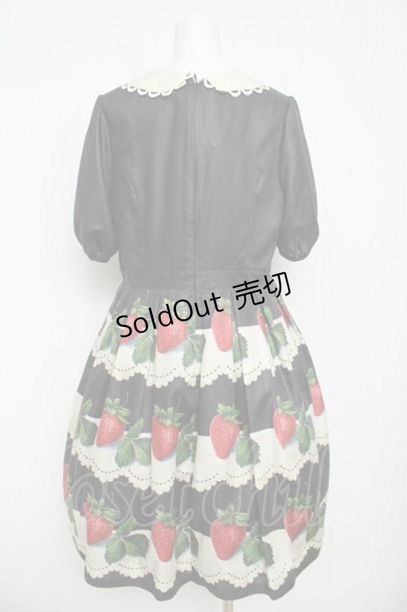 画像2: Leur Getter / Antique Lace Strawberry袖付きワンピース L ブラック Y-26-04-13-084-LU-OP-SZ-ZY (2)