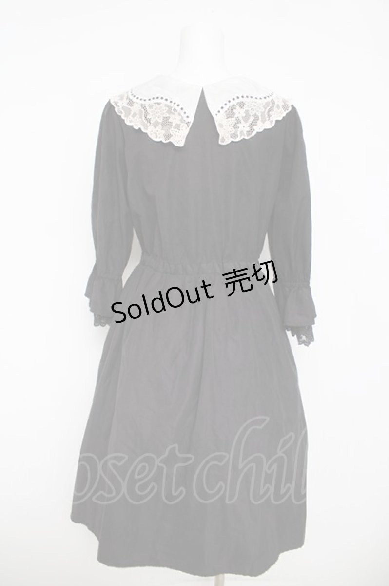 画像2: axes femme POETIQUE / ヴィンテージレース襟ワンピース M 黒 Y-26-04-13-117-AX-OP-SZ-ZI (2)