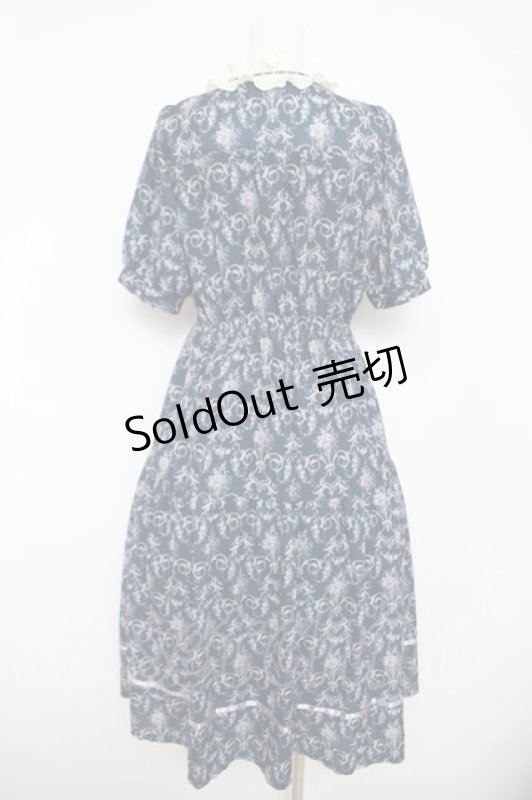 画像2: axes femme / 壁紙柄ブロッキングワンピース M 紺 Y-26-04-13-119-AX-OP-SZ-ZY (2)