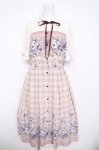 画像1: axes femme / フラワー×チェックワンピース M アワピンク Y-26-04-13-121-AX-OP-SZ-ZY (1)