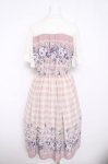 画像2: axes femme / フラワー×チェックワンピース M アワピンク Y-26-04-13-121-AX-OP-SZ-ZY (2)