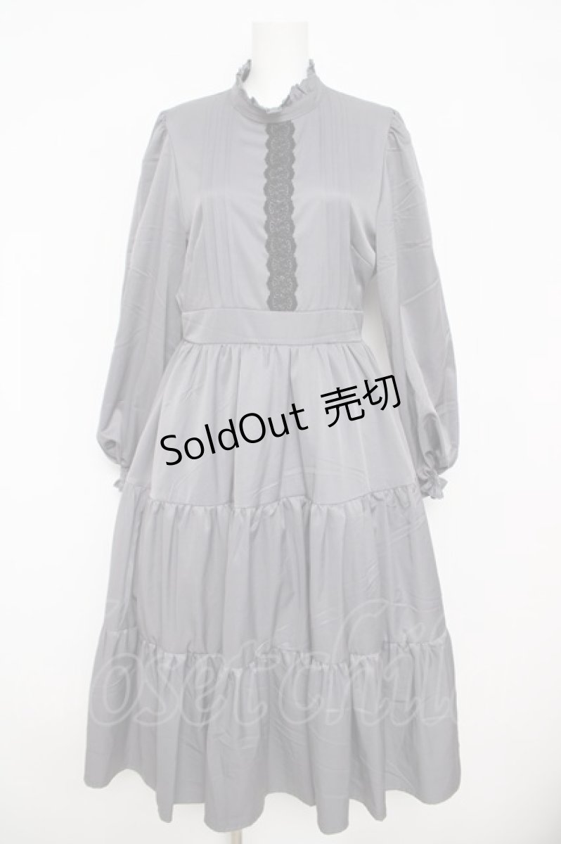画像1: m petit by misako / AM＊レースティアードワンピース L 中灰 Y-26-04-13-122-LO-OP-SZ-ZY (1)