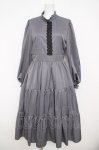 画像1: m petit by misako / AM＊レースティアードワンピース L 中灰 Y-26-04-13-122-LO-OP-SZ-ZY (1)