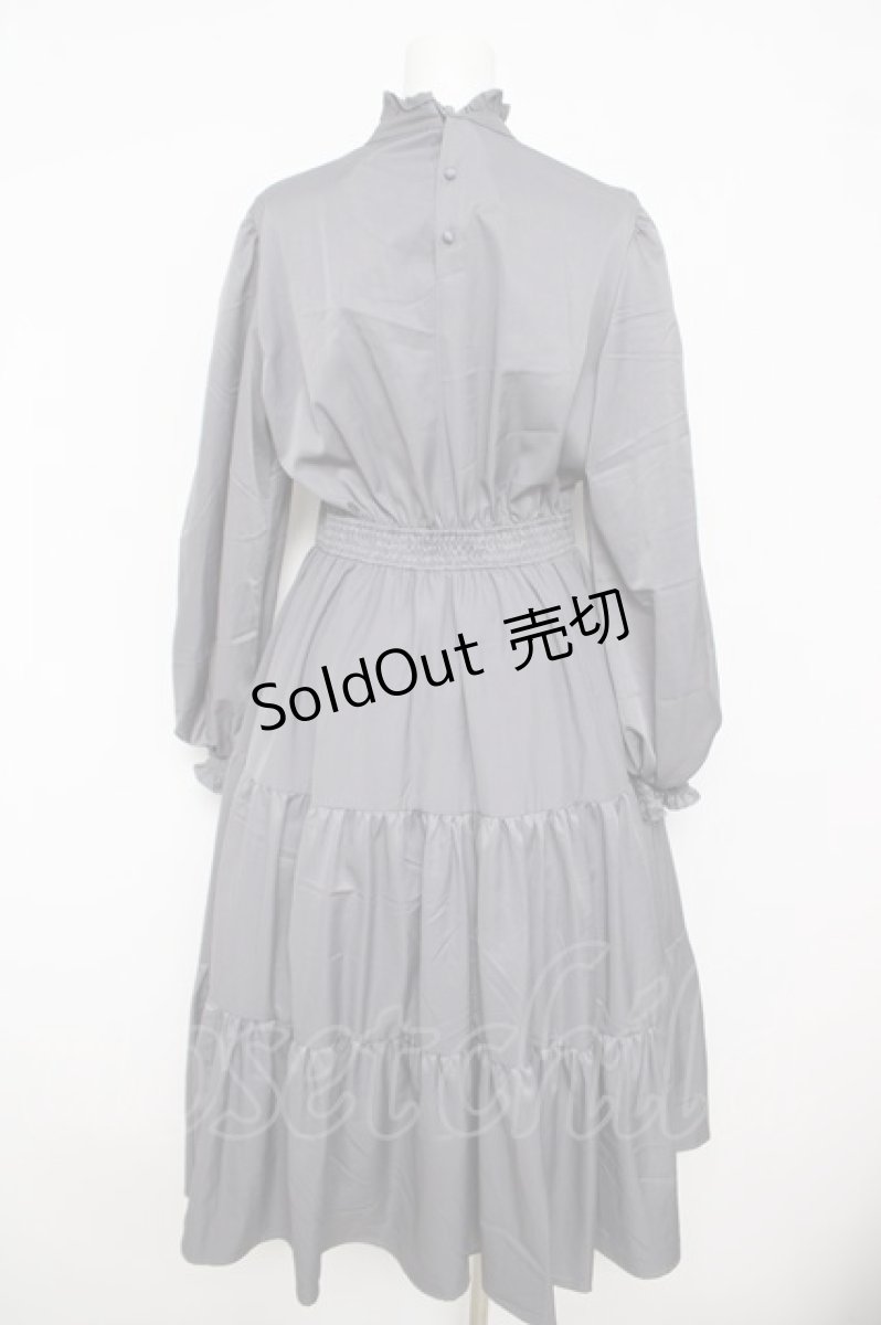画像2: m petit by misako / AM＊レースティアードワンピース L 中灰 Y-26-04-13-122-LO-OP-SZ-ZY (2)