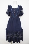 画像1: axes femme / ハシゴレース×袖バラ刺繍ワンピース F 紺 Y-26-04-13-132-AX-OP-SZ-ZY (1)