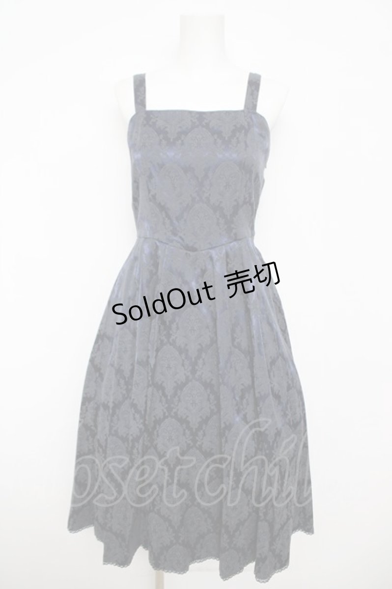 画像1: axes femme POETIQUE / シフォンリボンキャミワンピース M 紺 Y-26-04-13-140-AX-OP-SZ-ZY (1)