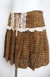 画像3: LIZ LISA / 編み上げツイードプリーツスカート 0 ブラウン Y-26-04-13-153-LO-SK-SZ-ZY (3)