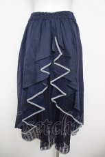 画像2: axes femme POETIQUE / 刺繍使いバッスルスカート M 紺 Y-26-04-13-155-AX-SK-SZ-ZY (2)