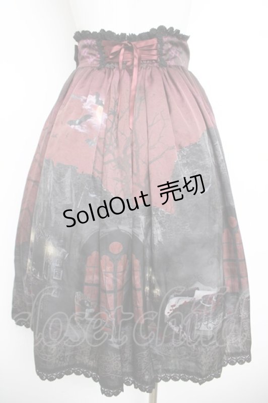 画像3: ALICE and the PIRATES / Vampire Nocturne柄スカート  ワイン Y-26-04-13-167-PA-SK-SZ-ZY (3)