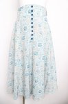 画像1: an another angelus / サークルローズ柄フレアースカート F ブルー Y-26-04-13-168-CA-SK-SZ-ZY (1)