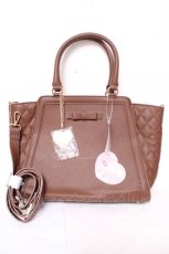 画像1: ｍ petit by misako / サンリオキャラクターズ チャーム付き 2way バッグ  中茶 Y-26-04-13-017-LO-ZA-SZ-ZY (1)