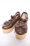 画像1: axes femme kawaii / トリプルリボンシューズ L 茶 Y-26-04-13-021-AX-SH-SZ-ZY (1)