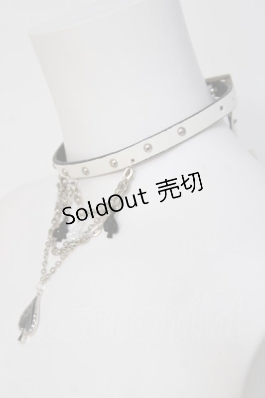 画像2: PEACE NOW / トランプマークチェーンチョーカー  白 Y-26-04-15-004-PU-AC-SZ-ZY (2)