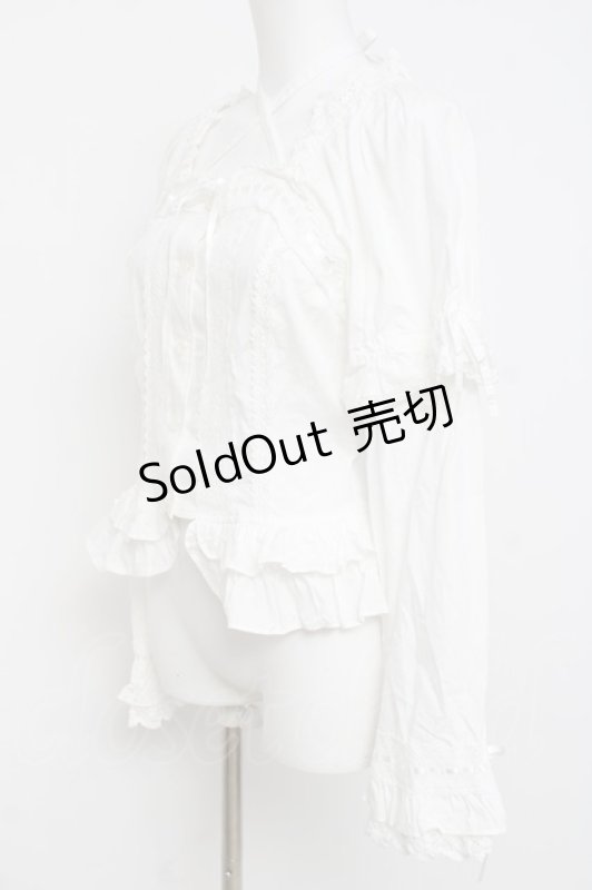 画像2: BABY, THE STARS SHINE BRIGHT / 姫袖後ろシャーリングブラウス  白 Y-26-04-15-042-BA-BL-SZ-ZY (2)