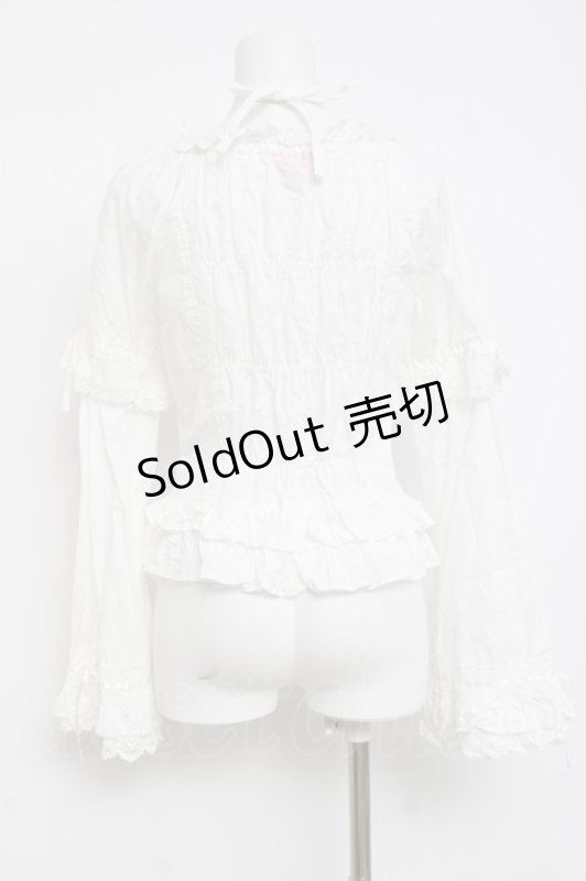 画像3: BABY, THE STARS SHINE BRIGHT / 姫袖後ろシャーリングブラウス  白 Y-26-04-15-042-BA-BL-SZ-ZY (3)