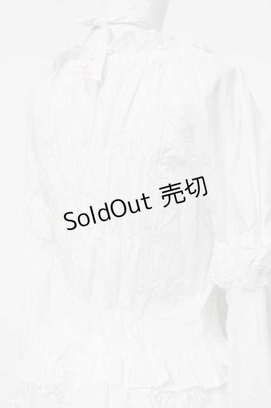 画像4: BABY, THE STARS SHINE BRIGHT / 姫袖後ろシャーリングブラウス  白 Y-26-04-15-042-BA-BL-SZ-ZY (4)