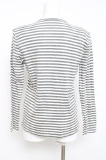 画像2: INGEBORG / リボン付きボーダーカーディガン F グレー×オフ Y-26-04-15-046-LO-TO-SZ-ZT139 (2)