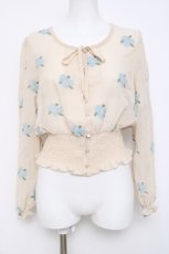 画像1: an another angelus / バラ刺繍シースルーブラウス  生成り Y-26-04-15-049-CA-BL-SZ-ZY (1)