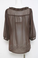 画像2: Emily Temple cute / シフォンドットブラウス M ブラウン Y-26-04-15-056-ET-BL-SZ-ZY (2)