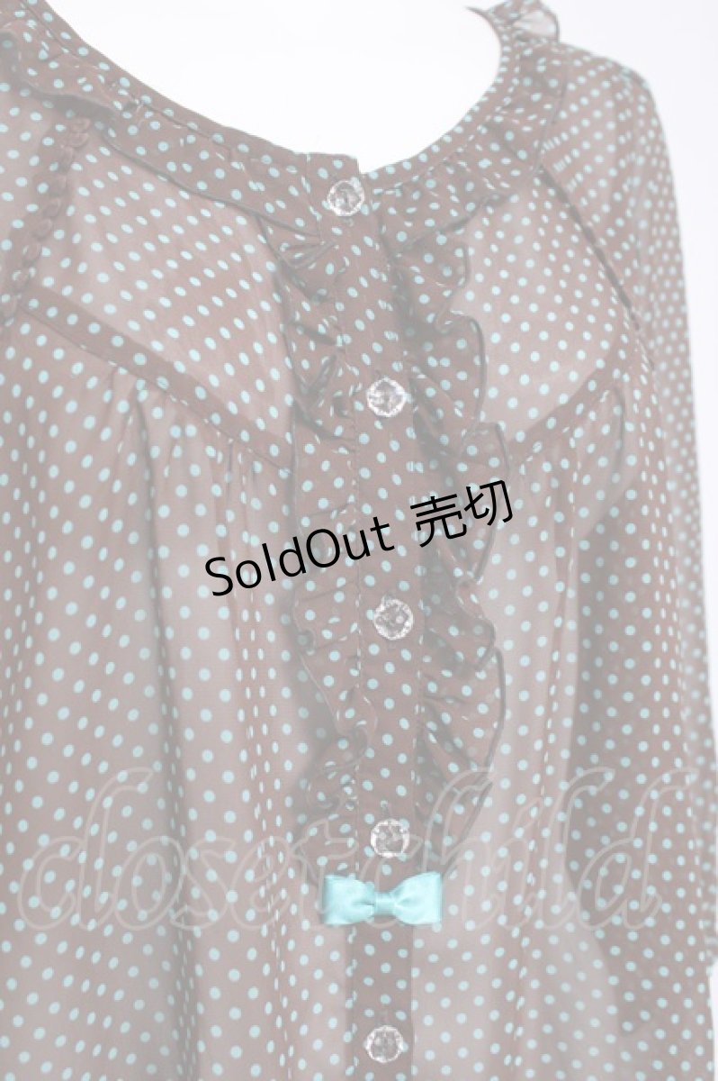 画像3: Emily Temple cute / シフォンドットブラウス M ブラウン Y-26-04-15-056-ET-BL-SZ-ZY (3)