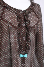 画像3: Emily Temple cute / シフォンドットブラウス M ブラウン Y-26-04-15-056-ET-BL-SZ-ZY (3)