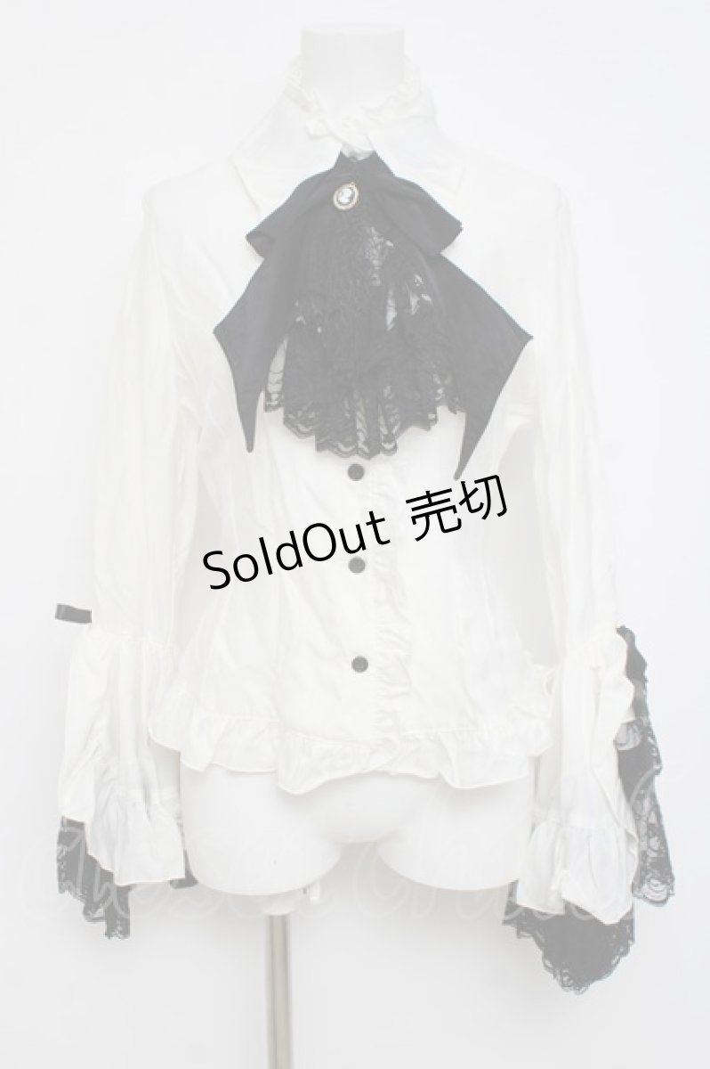 画像1: MARBLE / 別タイ付きクラシカルデコレーションブラウス  白 Y-26-04-15-059-GO-BL-SZ-ZY (1)