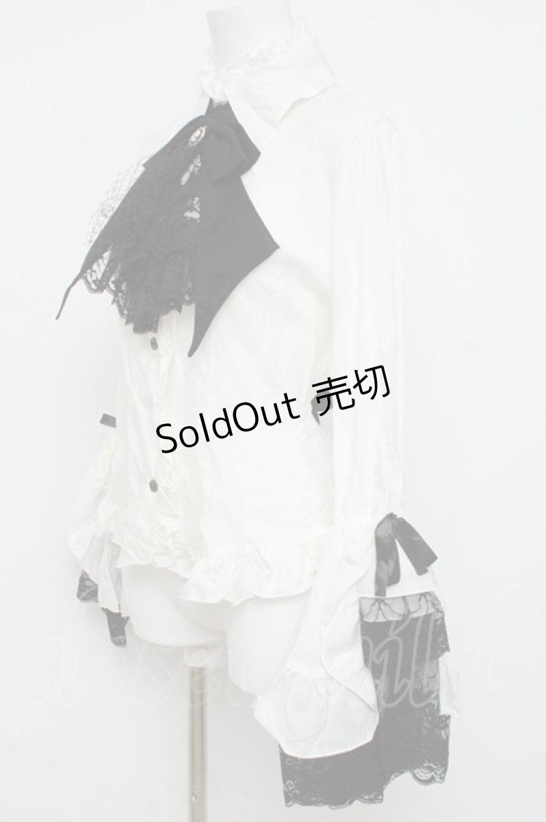 画像2: MARBLE / 別タイ付きクラシカルデコレーションブラウス  白 Y-26-04-15-059-GO-BL-SZ-ZY (2)