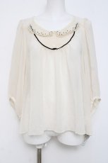画像1: franche lippee black / 襟ドットBIGブラウス M オフシロ Y-26-04-15-071-LO-BL-SZ-ZY (1)