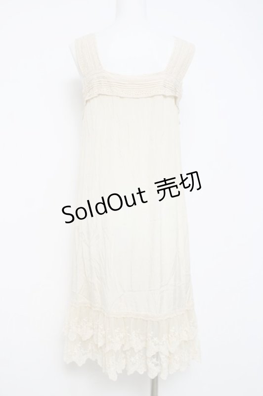 画像3: Cherir la femme / ビーズ使いポケットワンピース M 生成り Y-26-04-15-074-LO-OP-SZ-ZY (3)