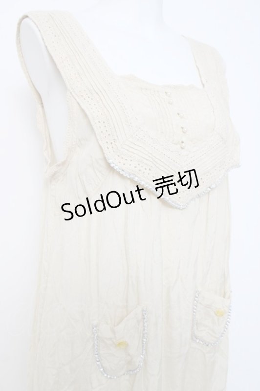 画像4: Cherir la femme / ビーズ使いポケットワンピース M 生成り Y-26-04-15-074-LO-OP-SZ-ZY (4)