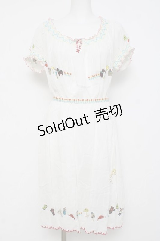 画像1: Cherir la femme / エンブロイダリーワンピース M 白 Y-26-04-15-080-LO-OP-SZ-ZY (1)