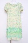 画像1: Franche Lippee / シークレットガーデンうろこワンピース M クリーム×グリーン Y-26-04-15-081-LO-OP-SZ-ZY (1)