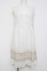画像1: Franche Lippee / 音符刺繍ドット柄ワンピース M オフ Y-26-04-15-082-LO-OP-SZ-ZY (1)