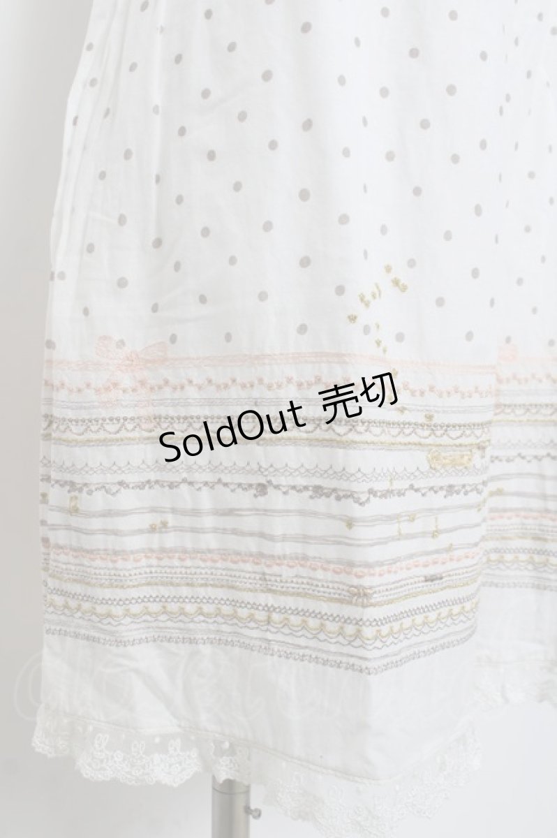 画像4: Franche Lippee / 音符刺繍ドット柄ワンピース M オフ Y-26-04-15-082-LO-OP-SZ-ZY (4)