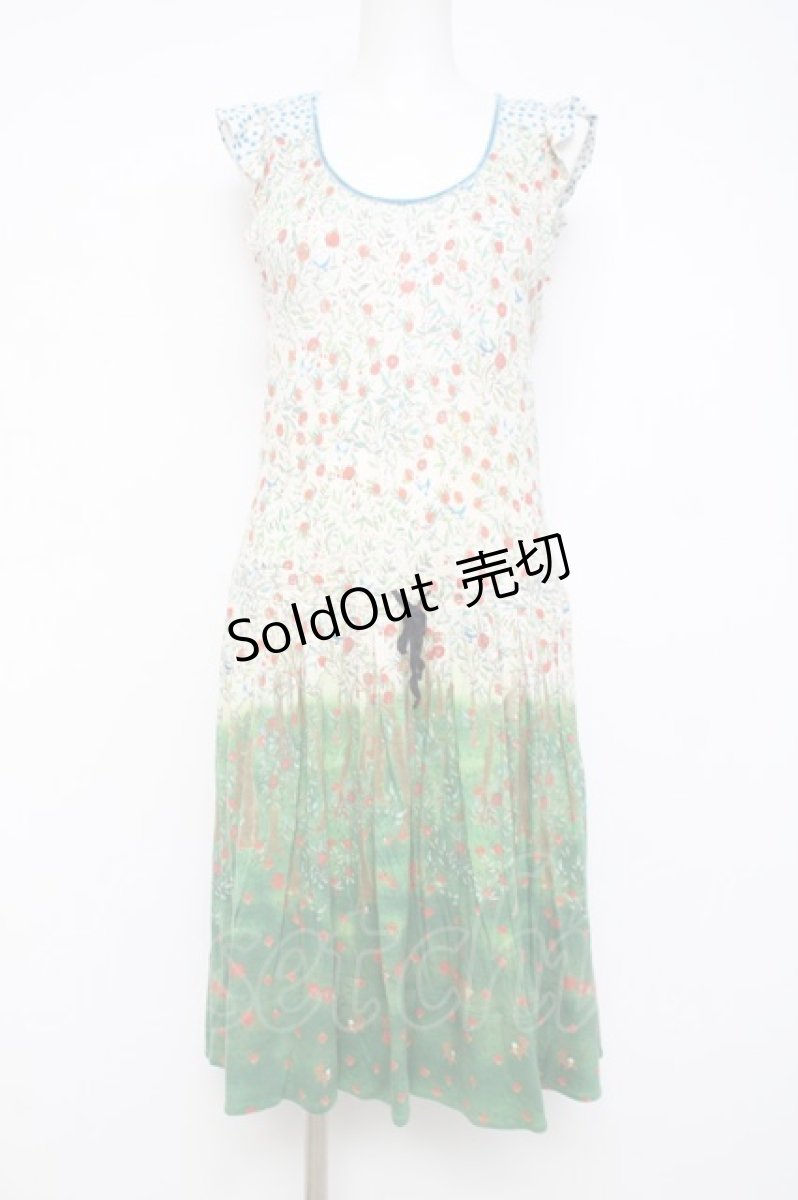 画像1: Franche Lippee / ざくろの花ワンピース M オフシロ Y-26-04-15-084-LO-OP-SZ-ZY (1)
