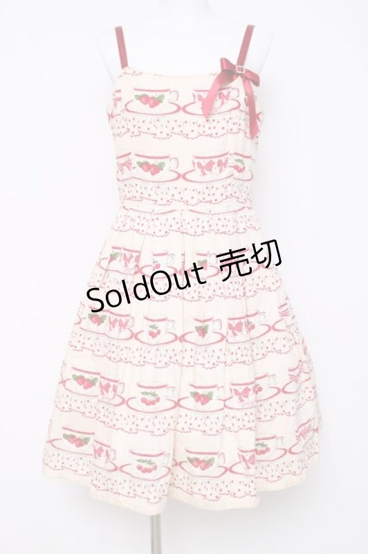 画像1: Emily Temple cute / カップ＆ソーサーノースリーブワンピース  オフシロ Y-26-04-15-092-ET-OP-SZ-ZY (1)