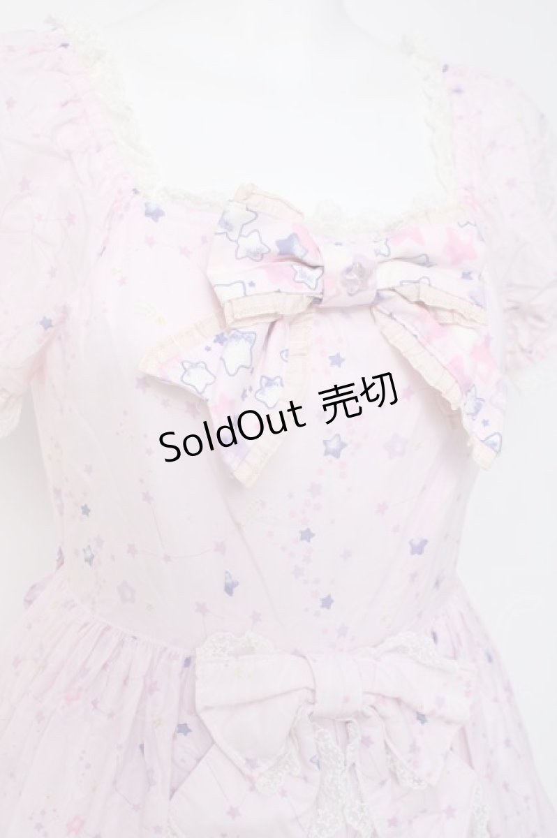 画像4: BABY, THE STARS SHINE BRIGHT / キラキラ星座とコンペイトウのお星様柄ワンピース  ピンク×オフホワイト Y-26-04-15-096-BA-OP-SZ-ZY (4)