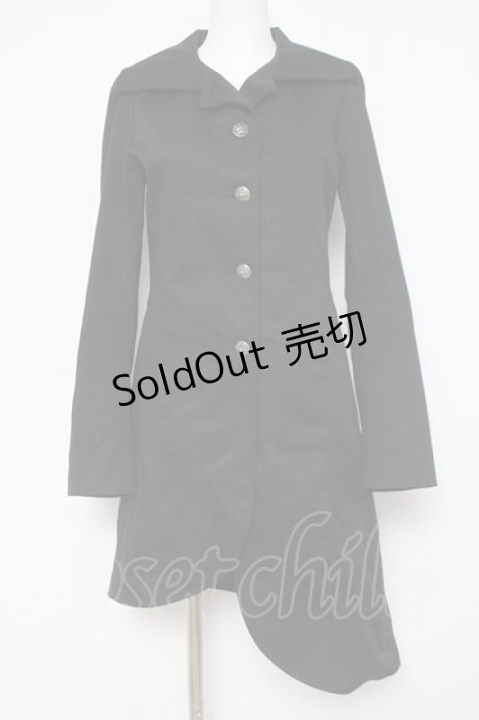 画像1: ZOESTYLES / アシメロングジャケット  ブラック Y-26-04-15-097-GO-JA-SZ-ZY (1)