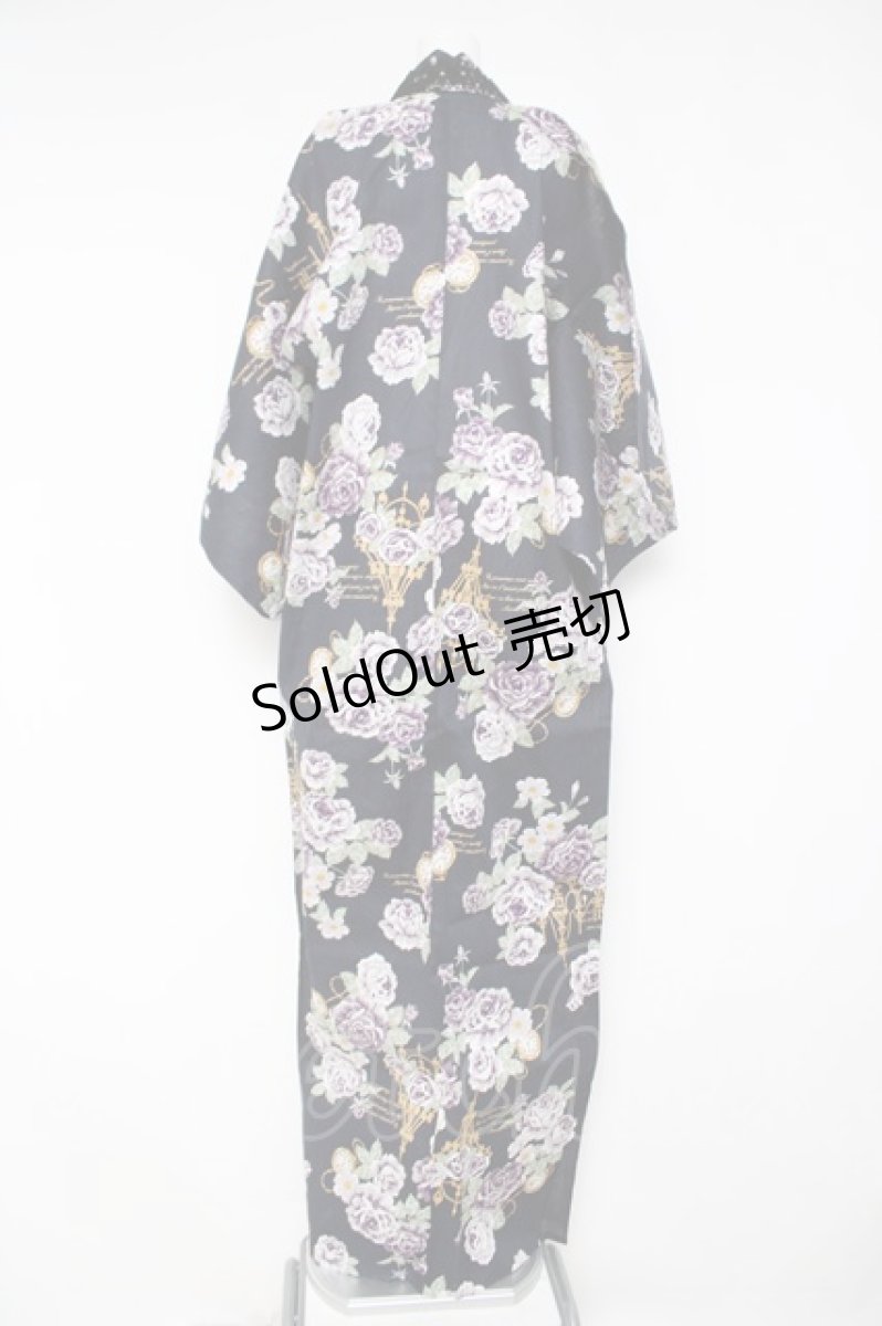 画像2: axes femme / 薔薇×懐中時計柄浴衣セット M 紺 Y-26-04-15-099-AX-OP-SZ-ZY (2)