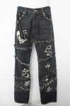 画像1: Deorart / ダメージ加工入りデニムパンツ S 黒 Y-26-04-15-102-PU-PA-SZ-ZY (1)